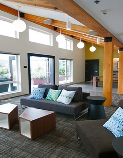 A living room with couches and a coffee table.